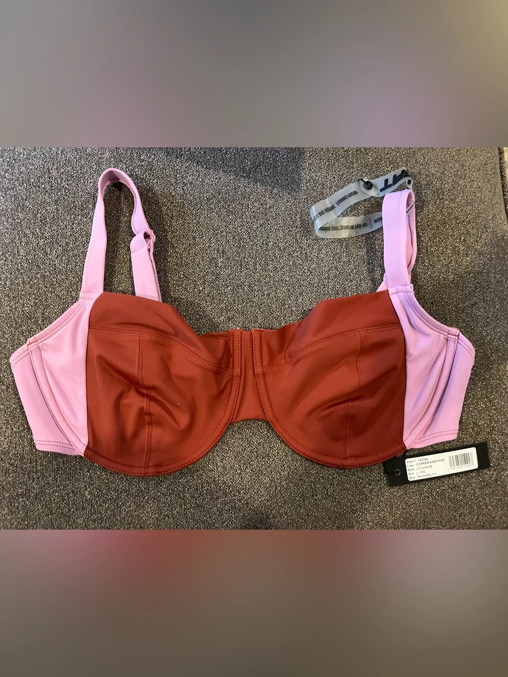NWTs TA3 Lifty Bikini Top COPPER/AMETHYST - Size Large F/G